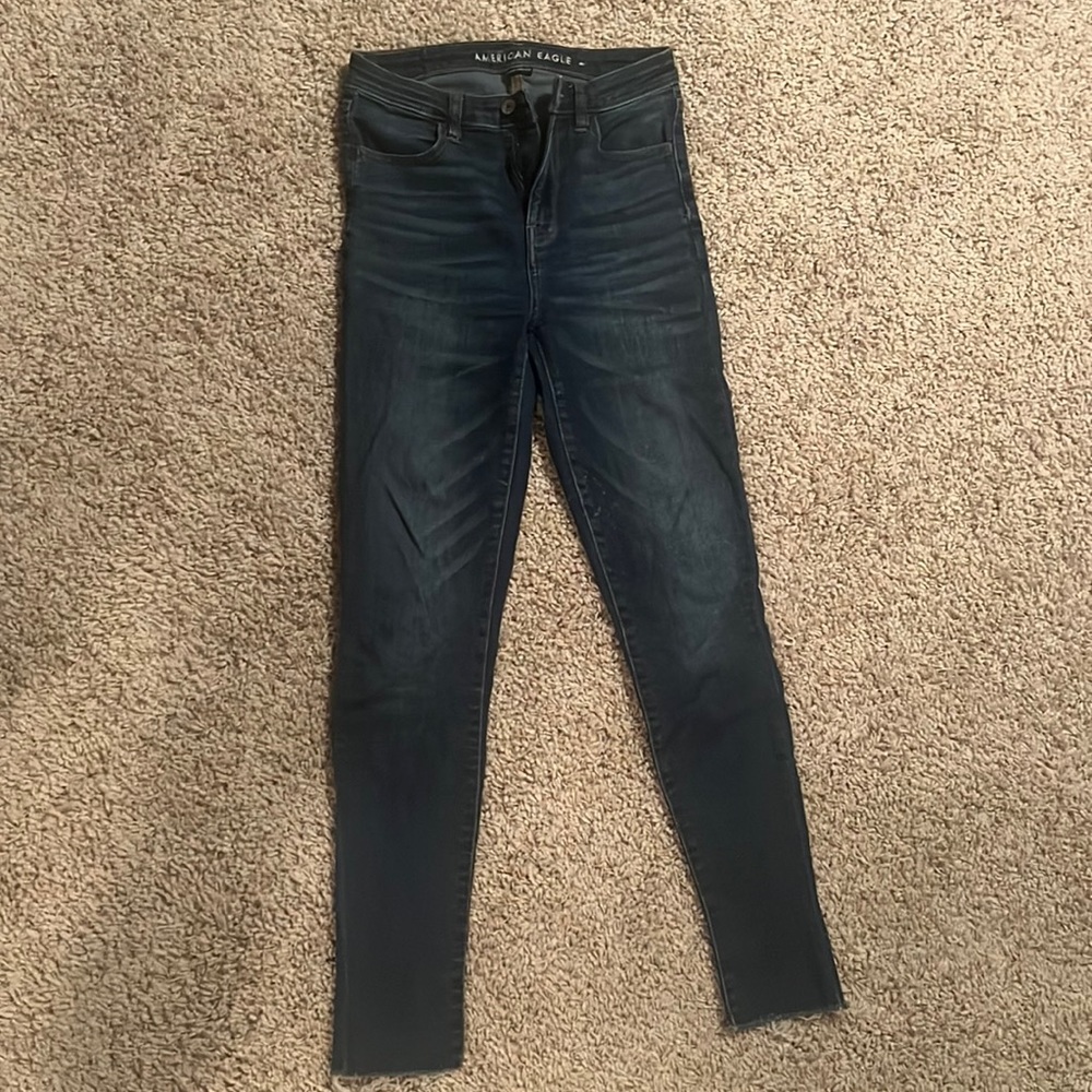 American Eagle, sz 4, super hi-rise jegging crop